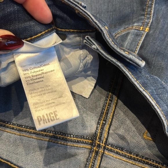 Paige Verdugo Ultra Skinny Jeans Sz 27 New Blue Distressed Denim ankle length - Picture 11 of 12